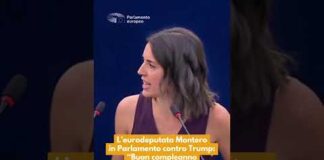 L’eurodeputata Montero in Parlamento contro Trump: “Buon compleanno Mr Genocidio”