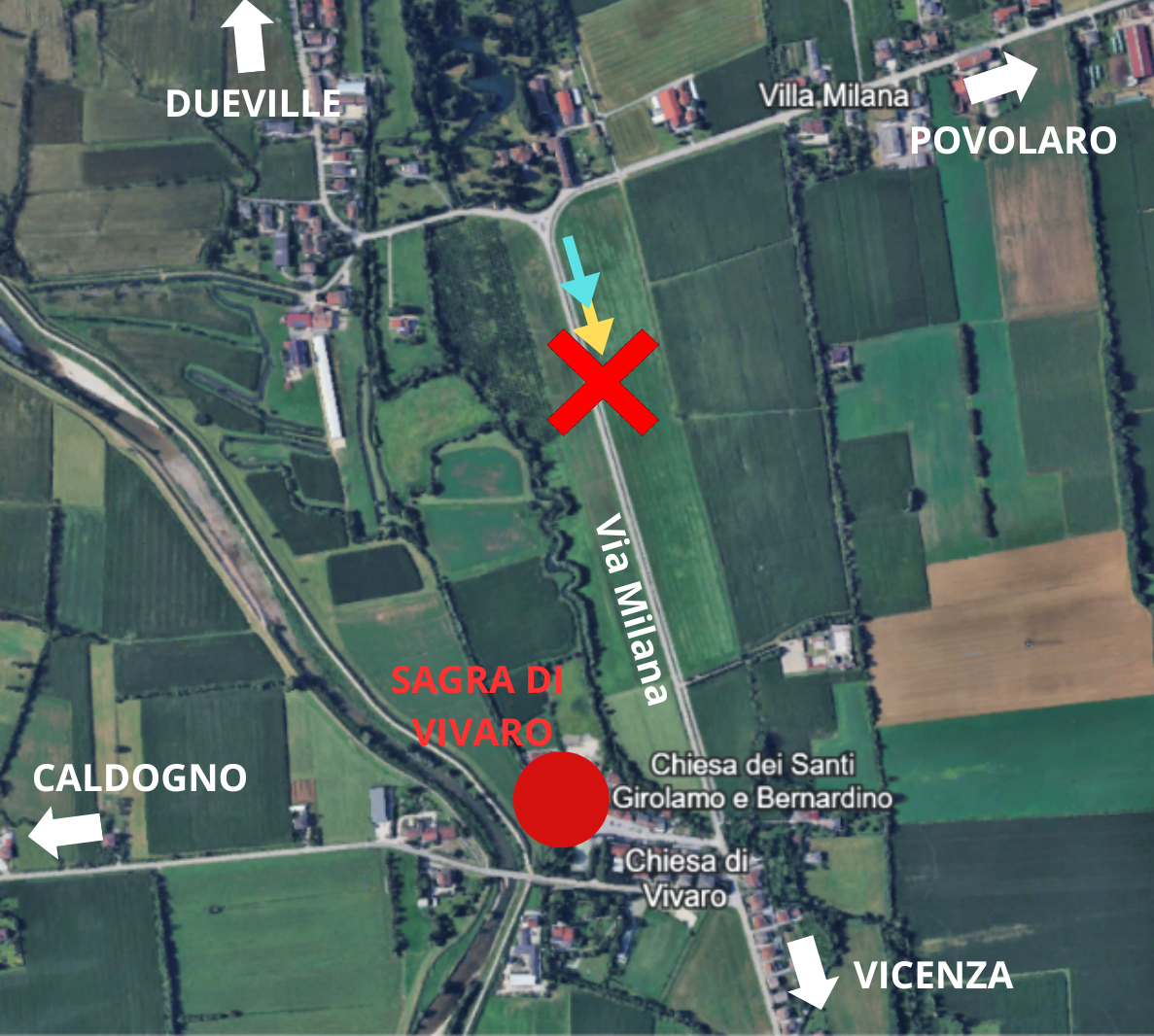 bici travolge pedone dueville