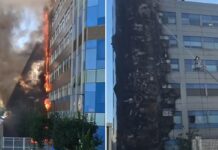 Napoli, incendio all’ospedale del Mare: fiamme e alta colonna di fumo nero