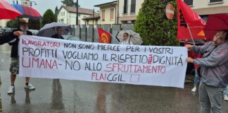 Flash mob della Cgil a Schiavon, Menegazzo: “Deve cambiare la cultura del lavoro” Schiavon protesta flai cgil