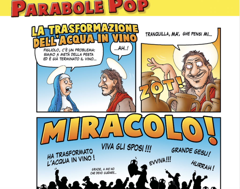 Un assaggio delle strisce delle prime due tavole di Parabole Pop di Milko Dalla Battista