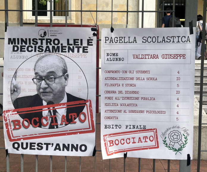 Valditara bocciato dalla Rete degli Studenti Medi del Veneto Valditara bocciato dalla Rete degli Studenti Medi del Veneto