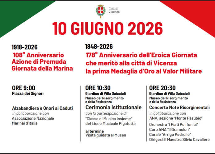 Vicenza celebra il 10 giugno Vicenza celebra il 10 giugno