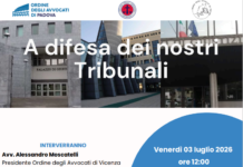 Tribunali, a Vicenza manifestazione degli Ordini degli avvocati di Vicenza, Padova e Treviso sulla riforma: “Rischi per l’organico e la giustizia locale” Tribunale di Vicenza