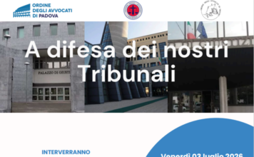 Tribunali, a Vicenza manifestazione degli Ordini degli avvocati di Vicenza, Padova e Treviso sulla riforma: “Rischi per l’organico e la giustizia locale” Tribunale di Vicenza