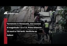 Terremoto in Venezuela, due scosse di magnitudo 7.2 e 7.5. Primo bilancio: 32 morti e 700 feriti.