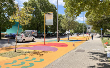 Schio, Piazza Campus: ultimata la colorazione dell’asfalto piazzza campus schio