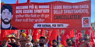Schiavon, flash mob Cgil e Fai Cgil contro lo sfruttamento dei braccianti: “Mai più lavoratori abbandonati” schiavon maneggio