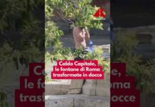 Caldo Capitale, le fontane di Roma trasformate in docce