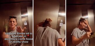 Emma bloccata in ascensore, il video diventa virale: “Tutte a me succedono…”