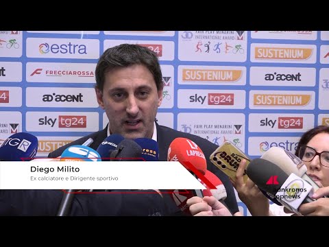 Fair Play Menarini, Milito: “Trasmettere valori cosa più importante per uno sportivo”