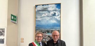 “Un cielo sopra Vicenza”: il quadro che celebra la città trova casa a Palazzo Trissino Un cielo sopra Vicenza