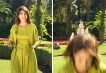 Lorena Bianchetti registra la puntata di ‘A sua immagine’ e… cade: il video social