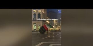 Si lancia dal Duomo di Milano con paracadute dai colori della bandiera palestinese