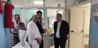 Vicenza, vescovo Brugnotto visita Casa di Cura Villa Berica brugnotto