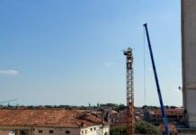 Palazzo Chiericati, iniziate le operazione di smontaggio della gru Vicenza Palazzo Chiericati smontaggio gru