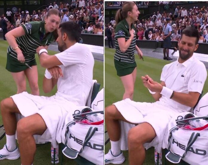 Wimbledon, lo scherzo di Djokovic e la raccattapalle trema