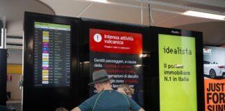 Aeroporto di Catania, scende l’allerta per l’Etna: voli sospesi fino alle 14
