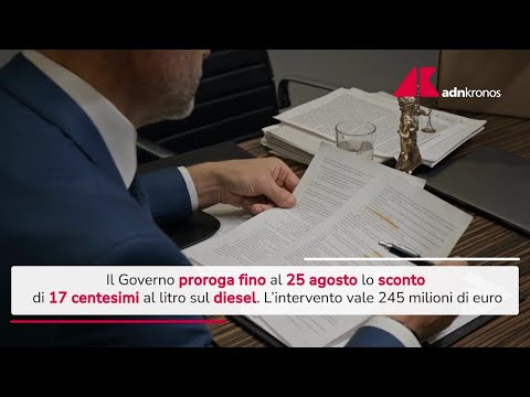 Carburanti, prorogato al 25 agosto taglio accise su gasolio