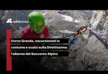 Corno Grande, escursionisti in costume e scalzi sulla Direttissima