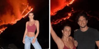 Diletta Leotta, la foto davanti all’Etna in eruzione scatena la polemica: “Cattivo esempio”