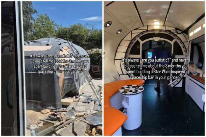 È fan di Star Wars e costruisce un’astronave… in giardino