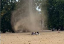 Il ‘diavolo di sabbia’ attraversa un parco di Londra: paura tra i presenti
