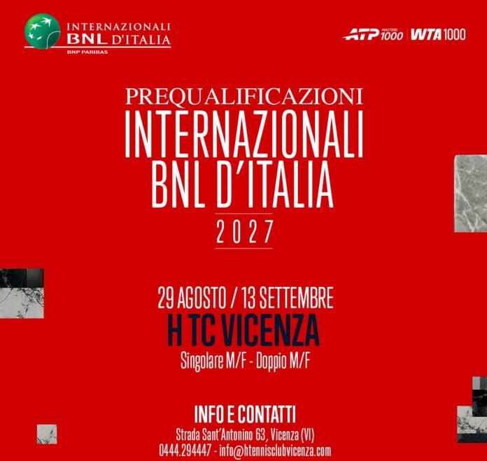 LOCANDINA BNL HTC Vicenza Internazionali d'Italia tennis