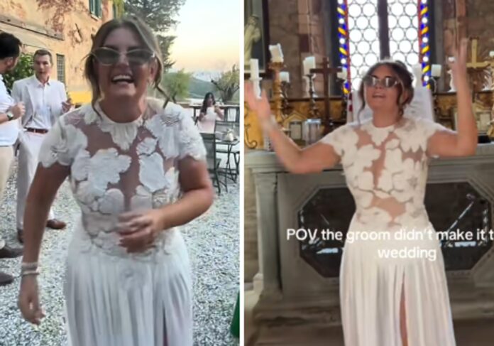 La lascia 7 giorni prima del matrimonio, lei festeggia comunque… con l’abito da sposa