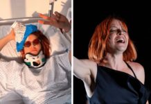 Noemi torna sul palco dopo la caduta: “Dove eravamo rimasti?”