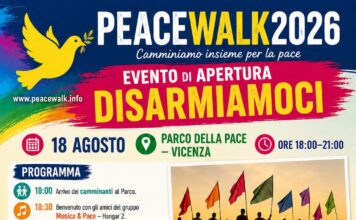 PeaceWalk 2026, da Vicenza a Venezia 5 giorni di cammino per la pace, si comincia il 18 agosto al Parco della Pace Peacewalk 2026