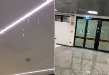 Piove dentro l’aeroporto di Milano Malpensa, acqua vicino a bagagli e biglietteria