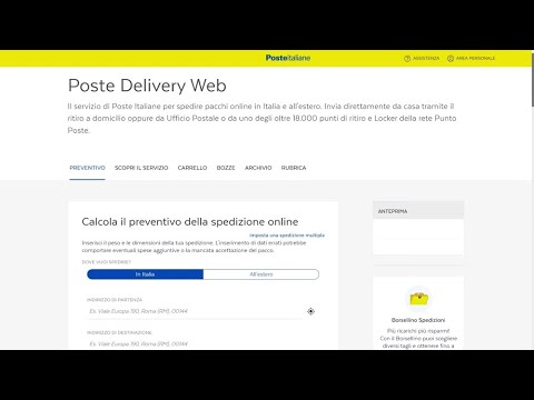 Poste Delivery Web per spedire pacchi online
