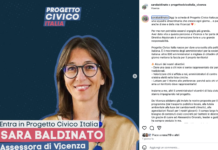 Con Progetto Civico Italia (… PCI) Sara Baldinato sulle orme di Alessandra Moretti: Possamai rischia la sindrome di Variati Sara Baldinato con Onorato e PCI (Progetto Civico Italia) sul profilo Instagram)
