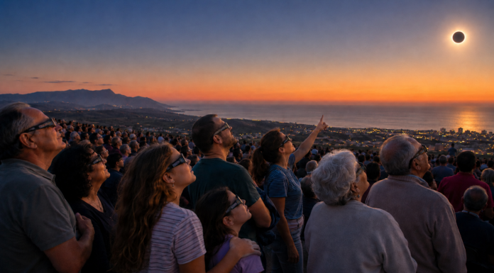 Eclissi di Sole, l’umanità ritrovata negli sguardi rivolti insieme verso il cielo Eclissi di Sole osservata insieme al tramonto