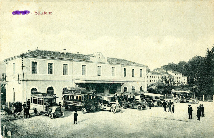 150 anni ferrovia Vicenza-Schio, immagine storica della stazione