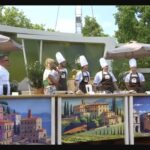 Tiramisù World Cup, concorrenti in sfida sulla tv tedesca prima della finale di Treviso Tiramisù World Cup giudici buongustai