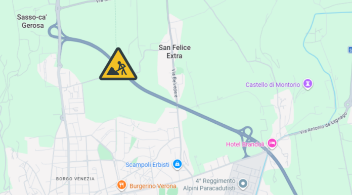 lavori Tangenziale Est Verona, mappa dei tratti interessati