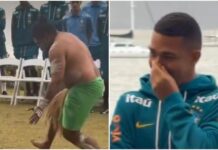 Brasile, i giocatori ridono durante rito indigeno prima della sfida con l’Australia: cos’è successo