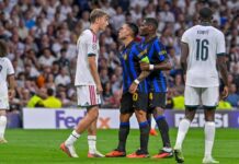 Real Madrid-Inter, Huijsen litiga con Lautaro Martinez e Barella