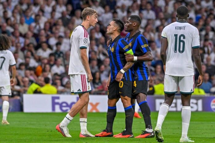 Real Madrid-Inter, Huijsen litiga con Lautaro Martinez e Barella