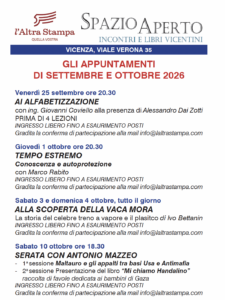 I primi appuntamenti di Spazio Aperto di L'altra stampa srl