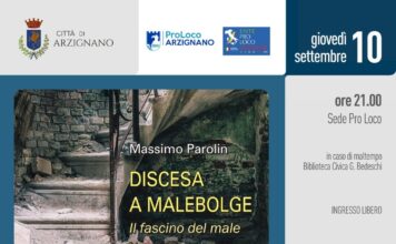 “Discesa a Malebolge” ad Arzignano giovedì 10 settembre: Massimo Parolin presenta alle 21 in pro Loco il capitolo finale della sua trilogia Discesa a Malebolge ad Arzignano