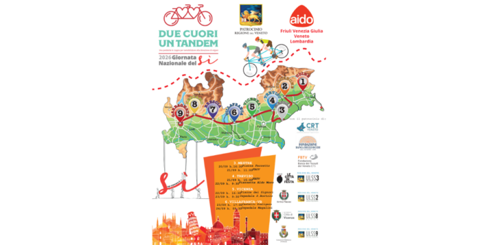Due cuori un tandem, la pedalata Aido Pedalata Aido a Vicenza per la donazione degli organi
