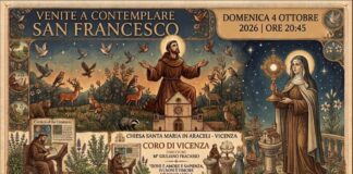 Concerto per San Francesco, Coro e Orchestra di Vicenza ad Araceli il 4 ottobre alle 20.45 Concerto per San Francesco del Coro e Orchestra di Vicenza