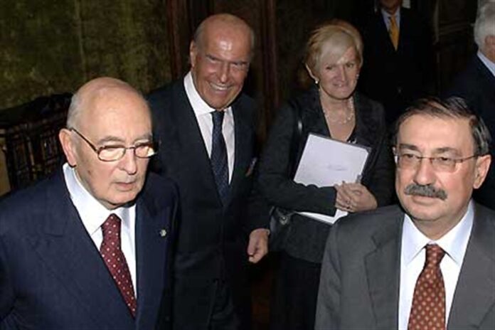 Fabio Mussi con Napolitano, Veronesi e Turco nel 2006 Acerbo ricorda Fabio Mussi, fotografia istituzionale del 2006