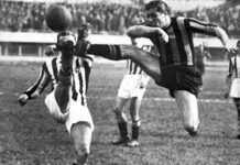 Giuseppe Meazza, in libreria la biografia che racconta il primo divo del calcio italiano Libro su Giuseppe Meazza, il campione in azione durante il Derby d'Italia