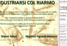 “Industriarsi col riarmo”: appuntamento in streaming con Primolunedìdelmese per focus sulla filiera militare veneta e sui costi della corsa alle armi Riarmo