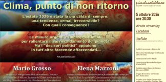 Clima, punto di non ritorno? A Vicenza confronto online con Mario Grosso ed Elena Mazzoni punto di non ritorno