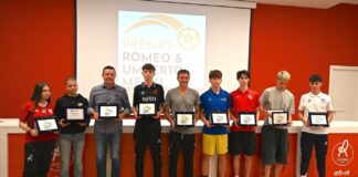 Lr Vicenza. Premio Menti, riconoscimenti a Rabito e Gamberini dopo lo scudetto Under 16 Premio Menti 2026 con i premiati a Casa Vicenza